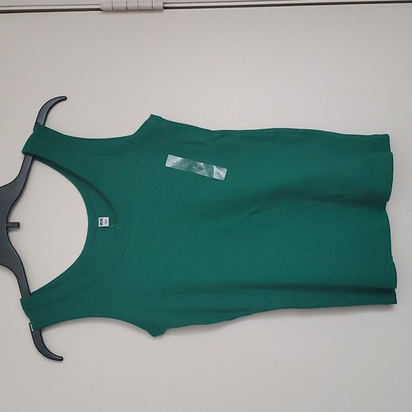 *NWT* Uniqlo's Green Cotton Long Round Neck Vest - Picture 1 of 12